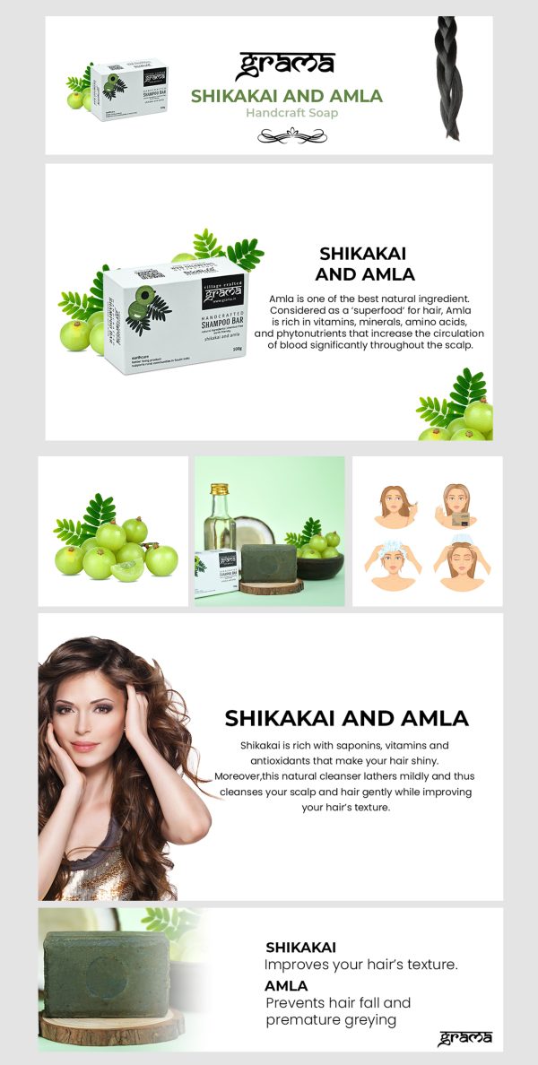 Grama Shampoo Bar- Shikkaki And Amla - Image 3
