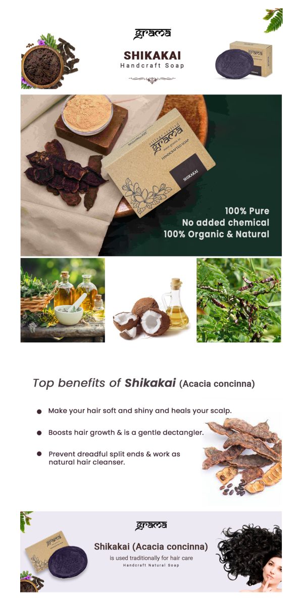 Grama Shikakai Handcrafted Soap - Image 2