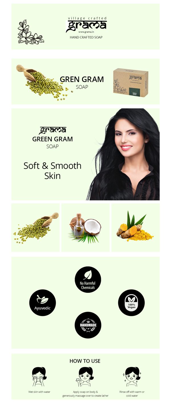 Grama Green Gram Handcrafted soap - Image 2